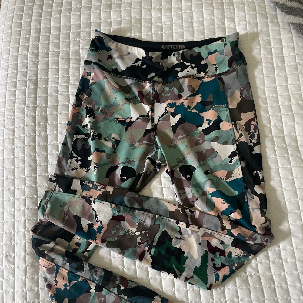 Multi color activewear yoga pants- size M